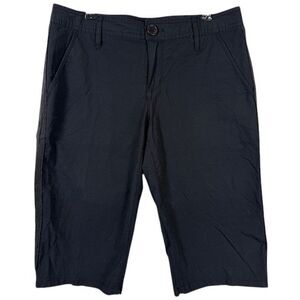 DKNY Long Black Shorts Lace Side‎ Seam Detail Size 4